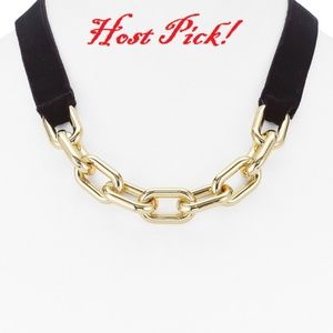 Gold Link & Velvet Strap Necklace ***HOST PICK***